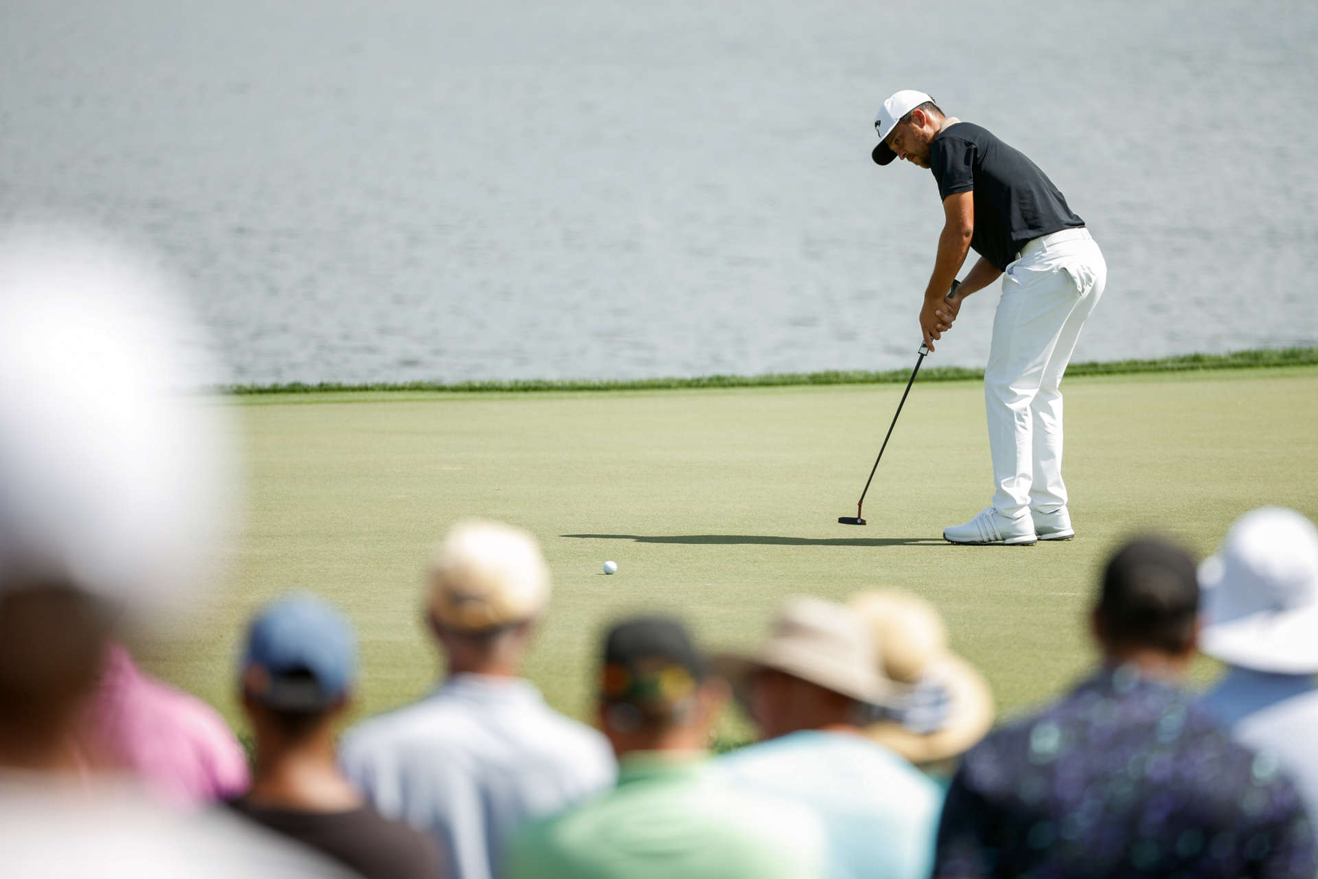 ORLANDO, FLORIDA - MARCH 08: Xander Schauffele of the United States watches a putt on the sixth hole during the second round of the Arnold Palmer Invitational presented by Mastercard at Arnold Palmer Bay Hill Golf Course on March 08, 2024 in Orlando, Florida. (Photo by Cliff Hawkins/Getty Images)