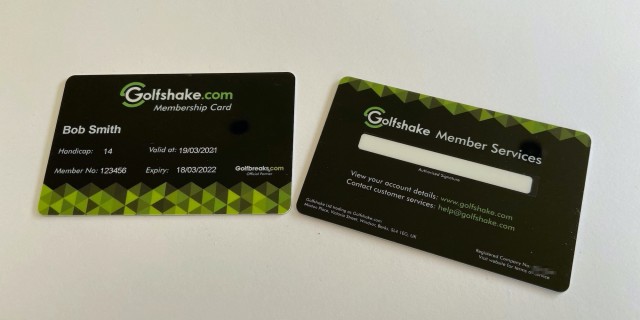 Golfshake Membership Card