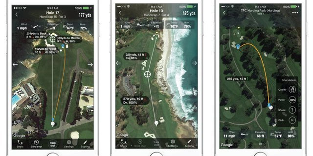 Caddy+ Shot Tracking, Caddy+ Custom Club, and Premium Advanced GPS