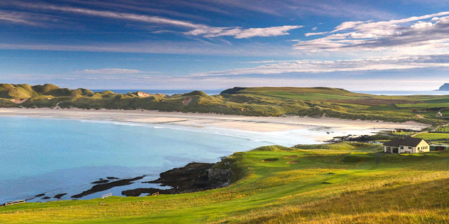 Durness 2nd tee and Clubhouse