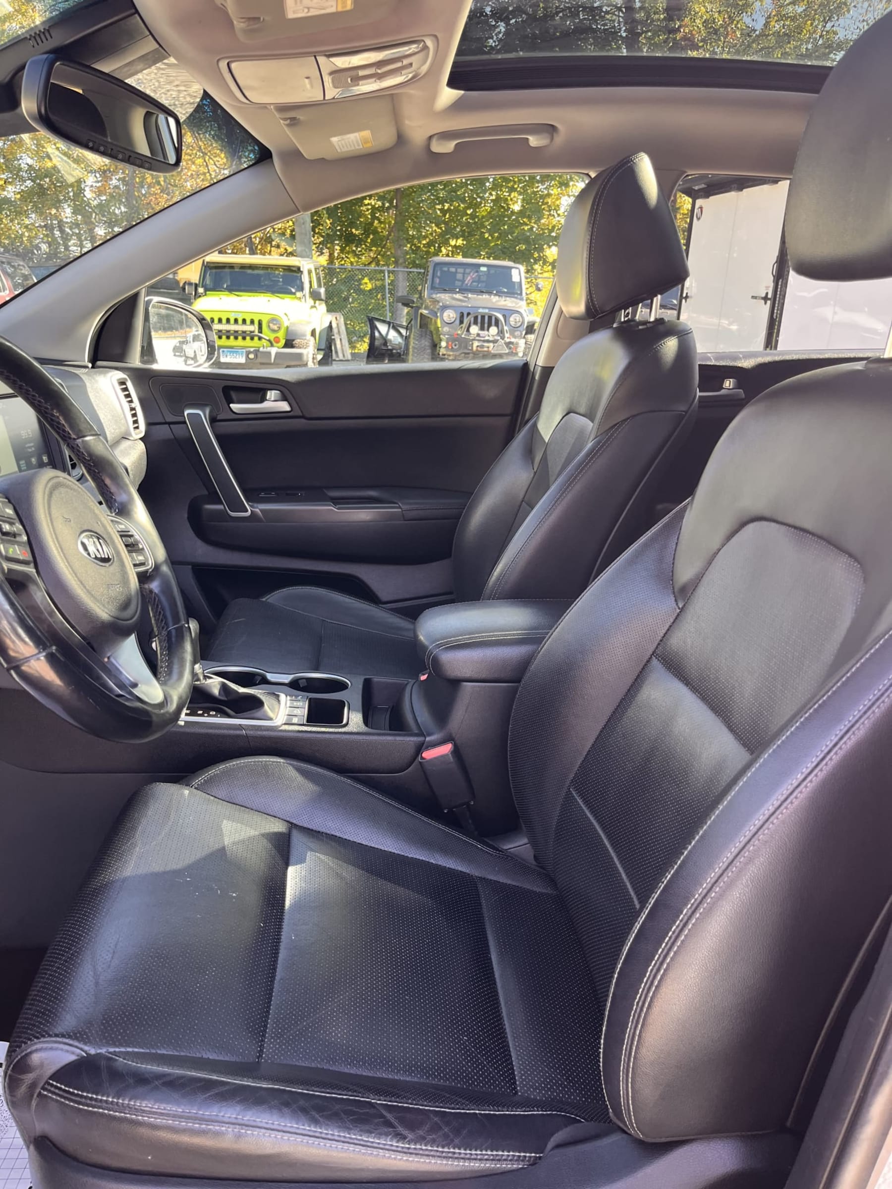 NEW ARRIVAL!! 2017 KIA SPORTAGE EX!!! AWD! Clean carfax!! ONLY 68,500 miles!!! Loaded with Technology package and premium package!! Heated and cooled leather seats, heated steering wheel, navigation, blind spot warning, pano roof, lane change assist, rear cross traffic alert and much much more!! Won’t last at ONLY $14,900!!!