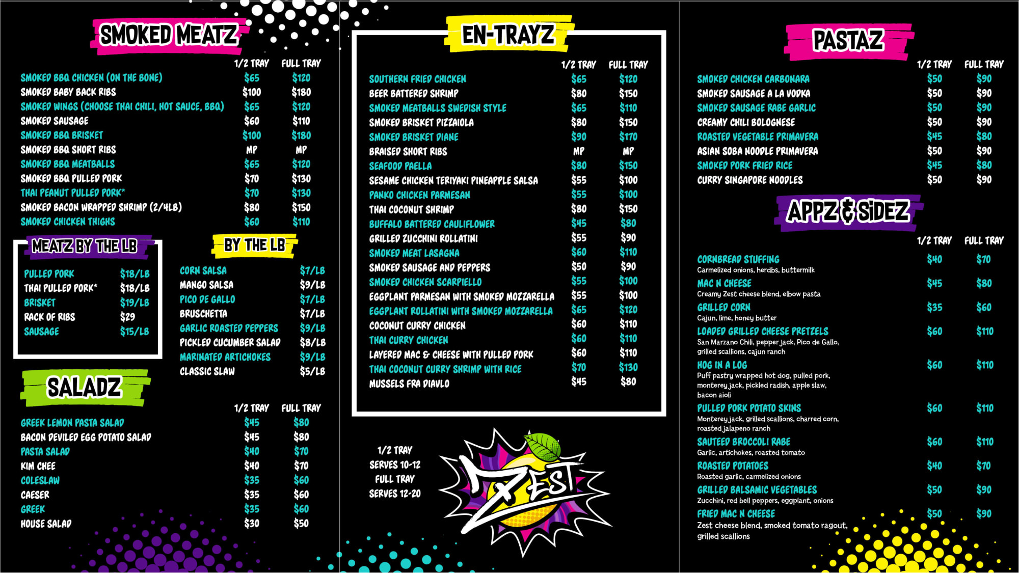Zest menu bay shore