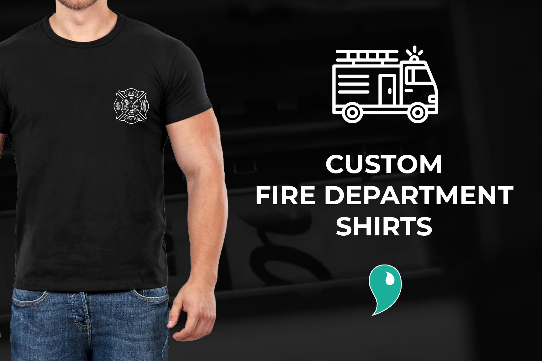 Fire Department Clothing Custom Firefighter T-Shirt with Maltese Cross