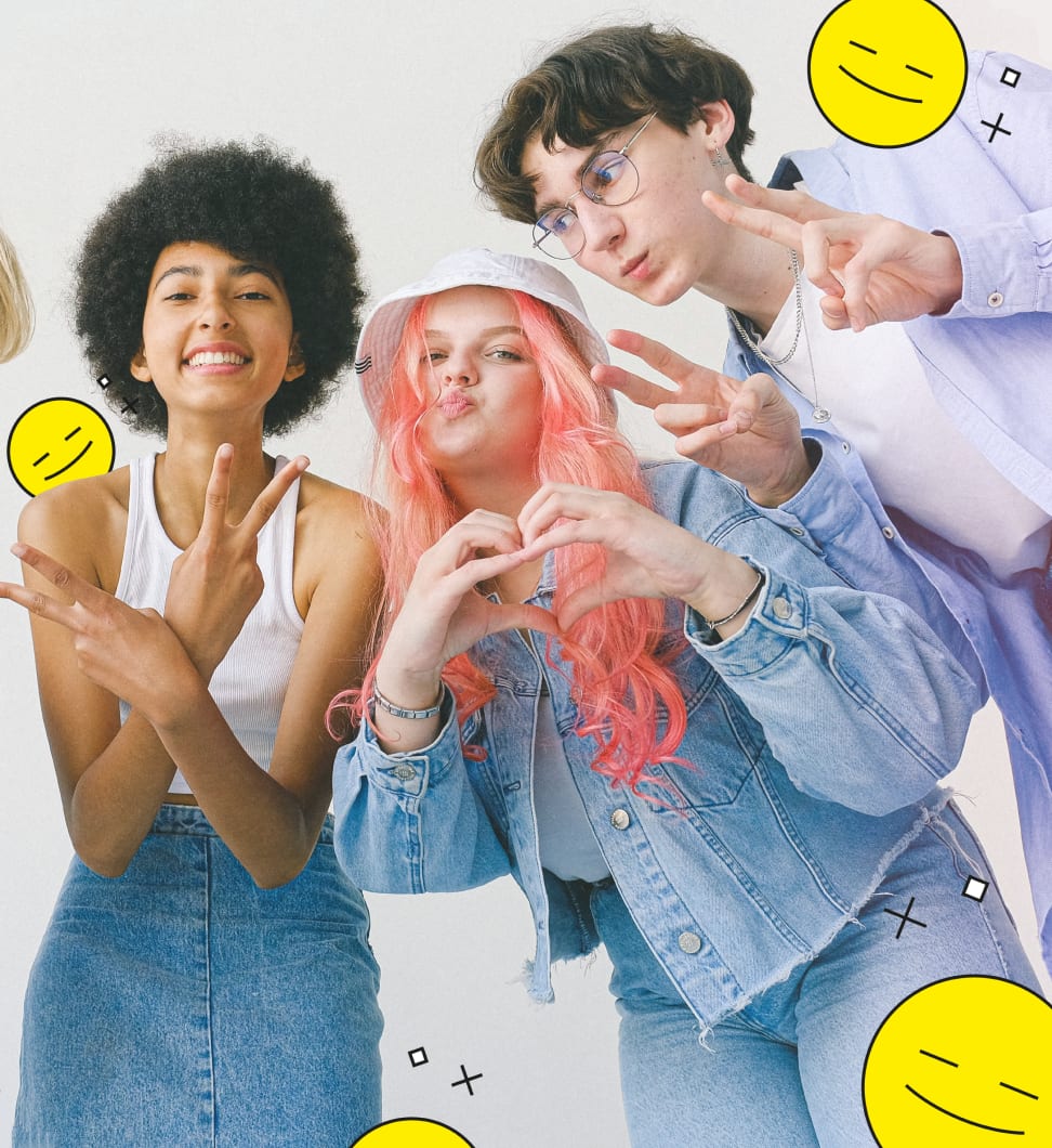 gen-z posing for the camera