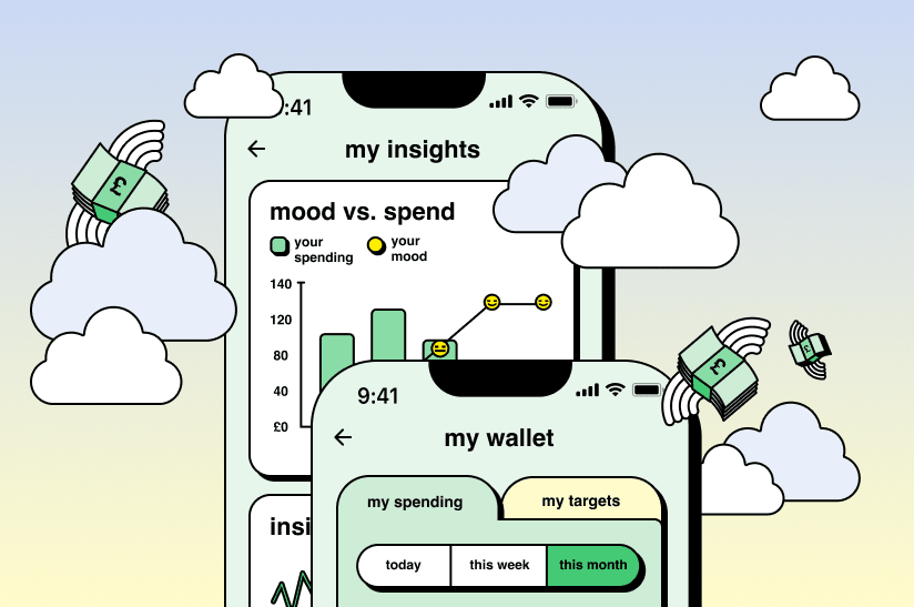 Good With app interface of the mood vs spend tool