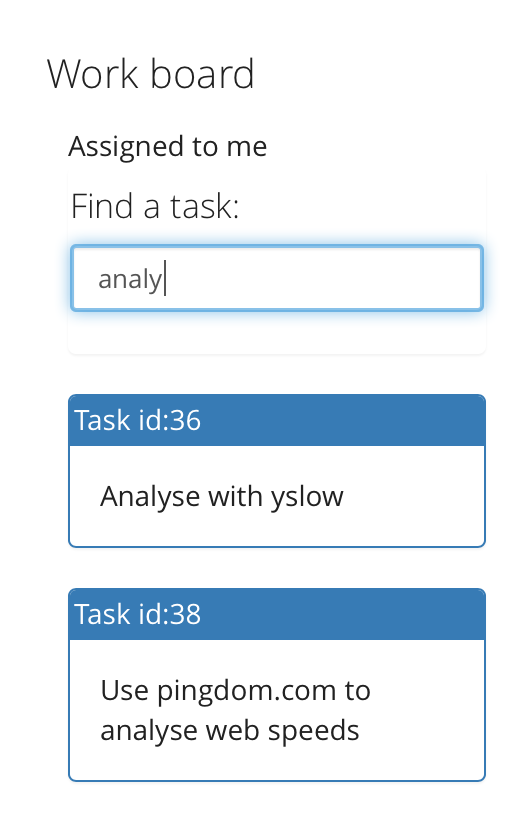 Managing tasks in the Simpris kanban