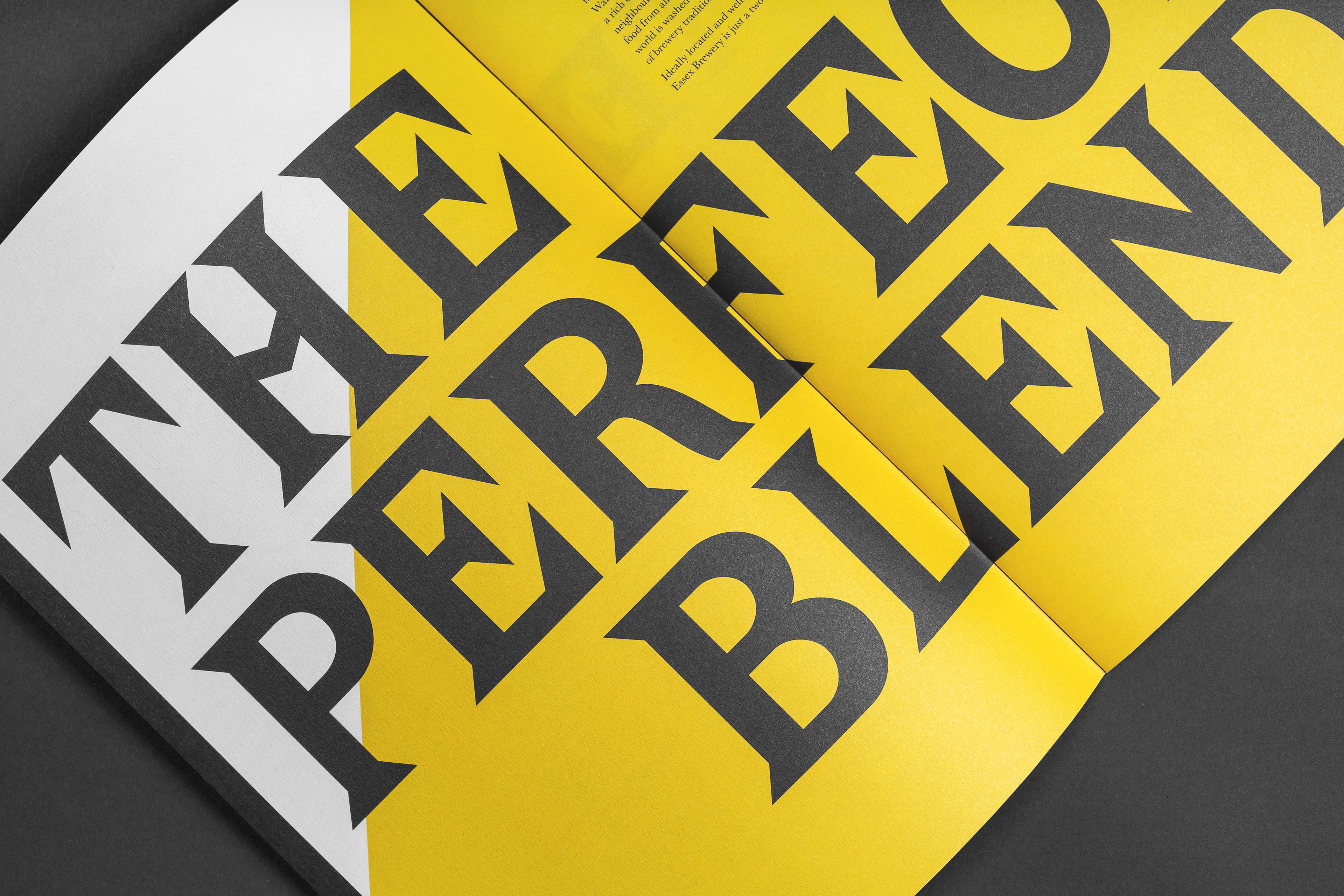 Essex brewery brochure design close-up shot