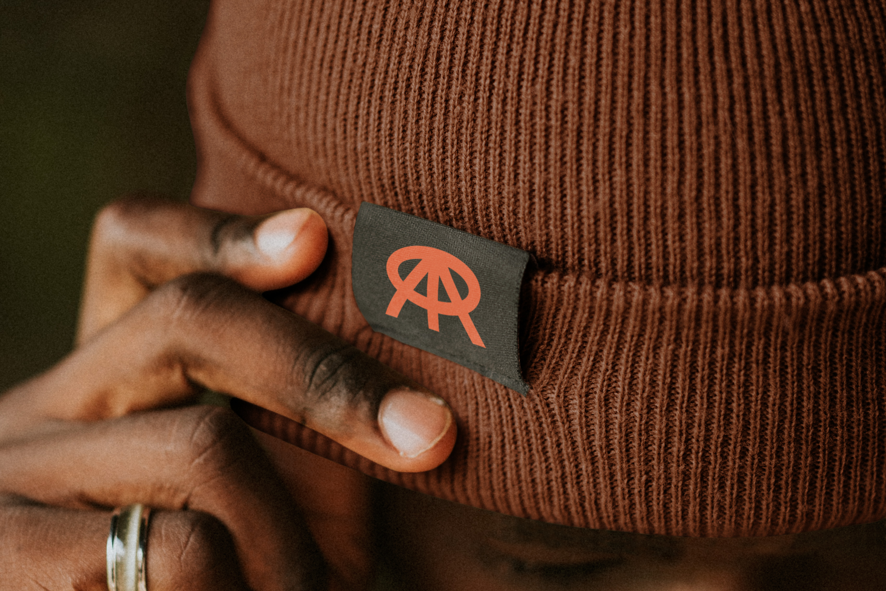 Close up photo of a Rupin branded hat