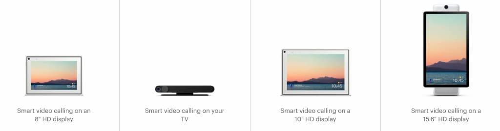 Range of Facebook Portal devices