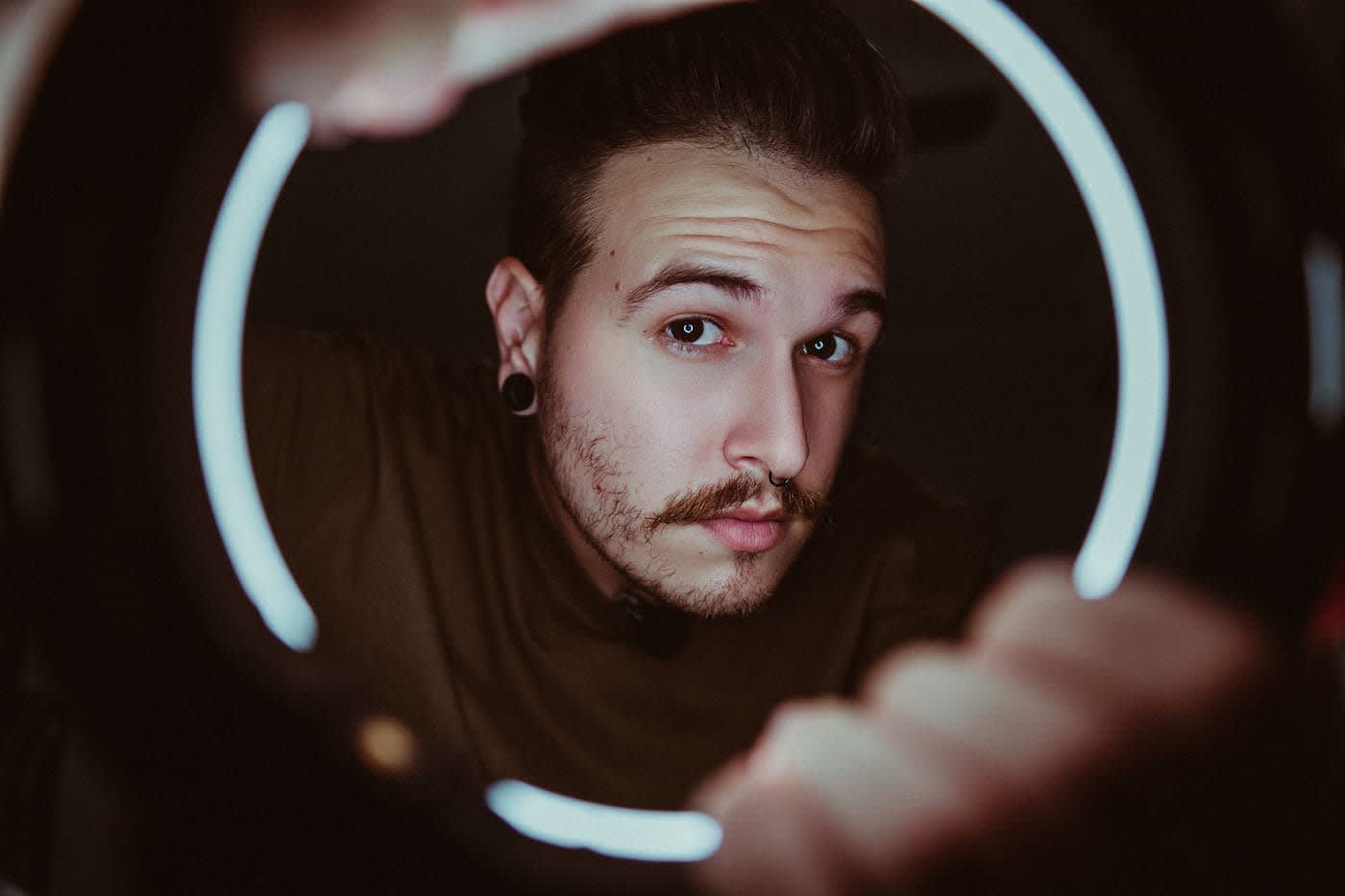 going live on tiktok with a ring light