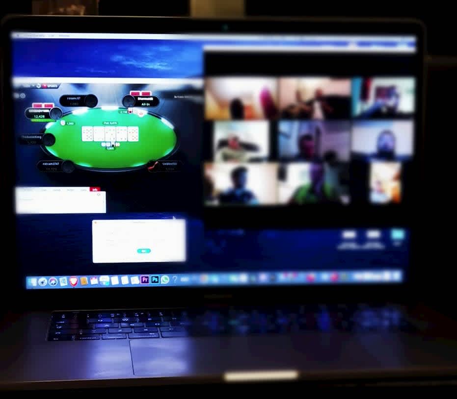 playing online poker with video conferencing