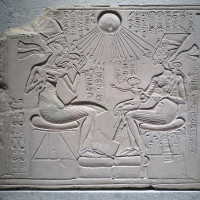 Akhenaten, Nefertiti, and Three Daughters
