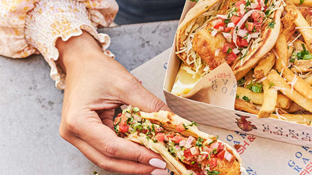 Woman holding a Fishwich