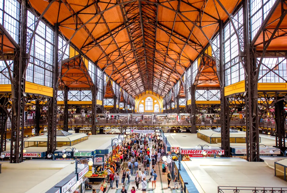 A Big Covered Marketplace in Budapest