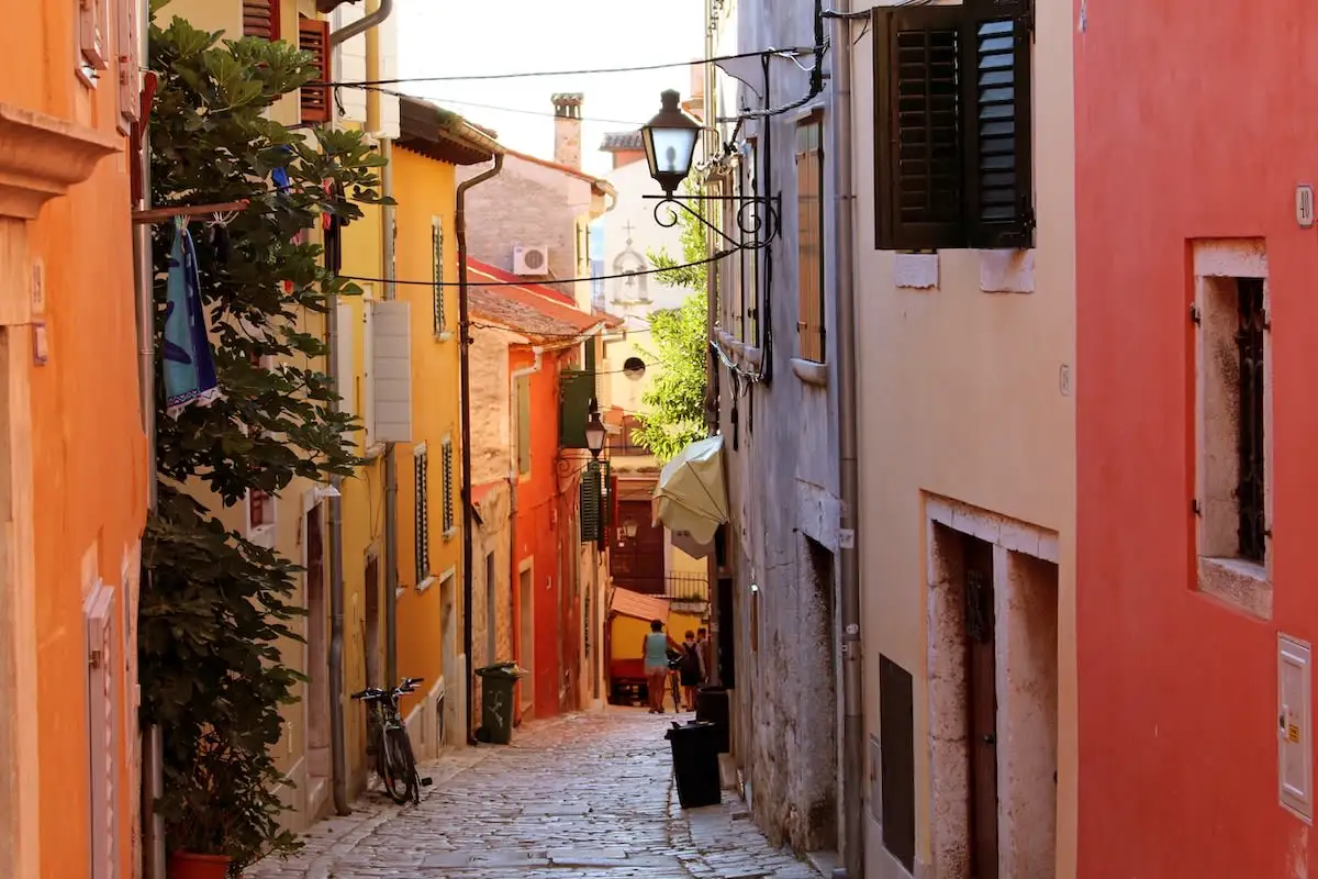 narrow street in Rovinj Croatia