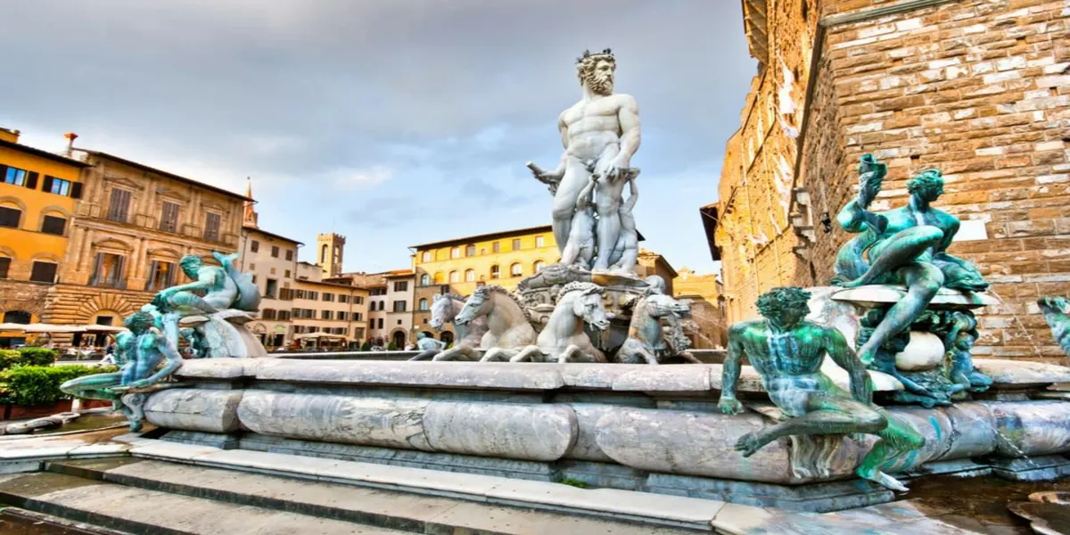 The Neptune Fountain on Piazza della Signoria in Florence