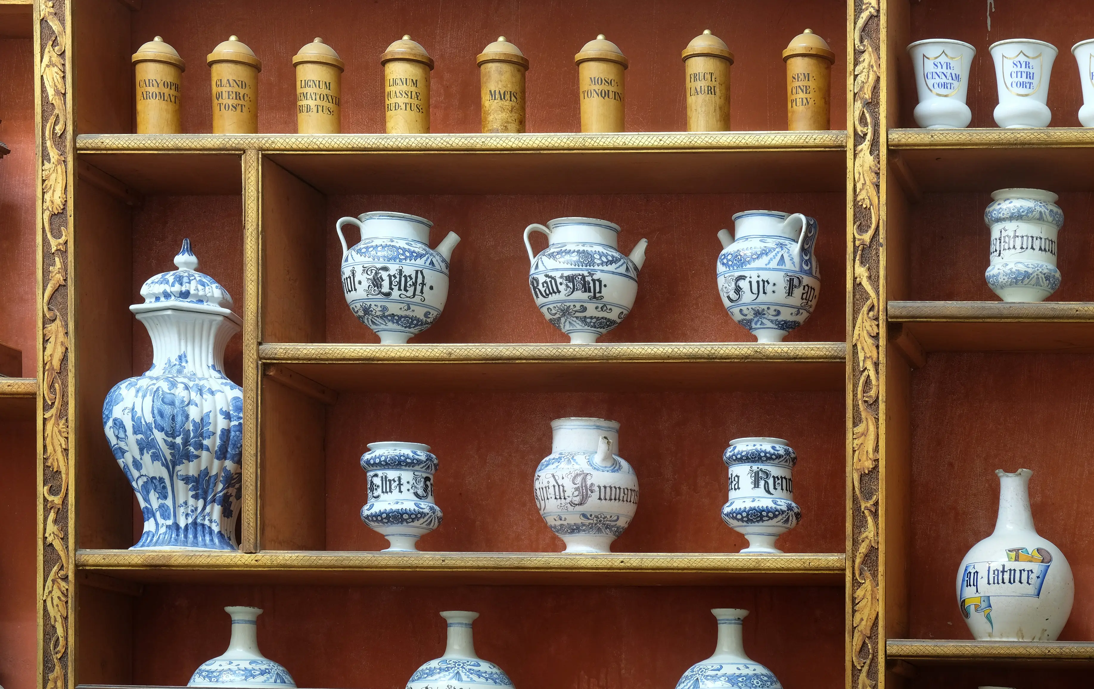 Clay Bottles at a Historic Pharmacy in Dubrovnik Croatia