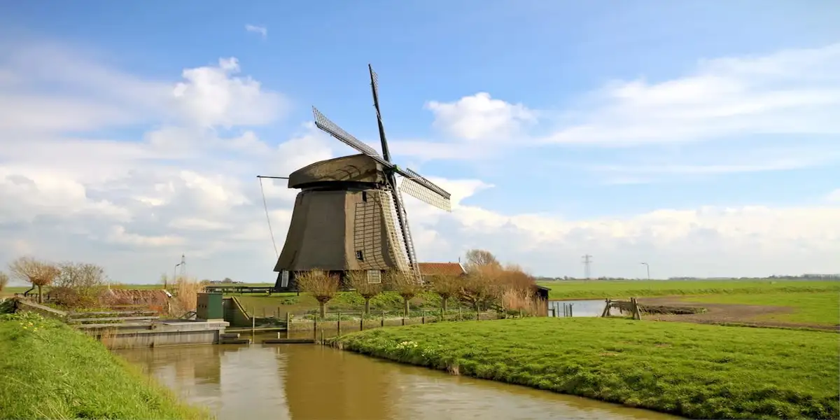 Windmill in Zaanse Schans near Amsterdam
