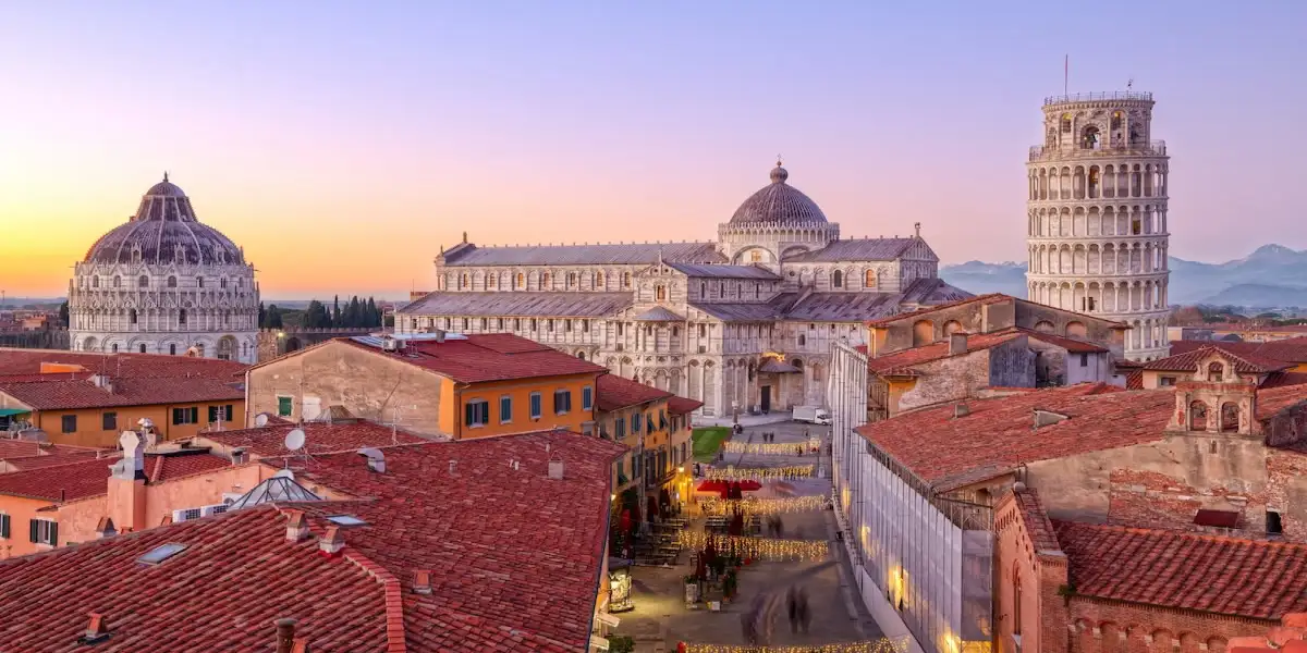 View of Pisa with the Leaning Tower in the background