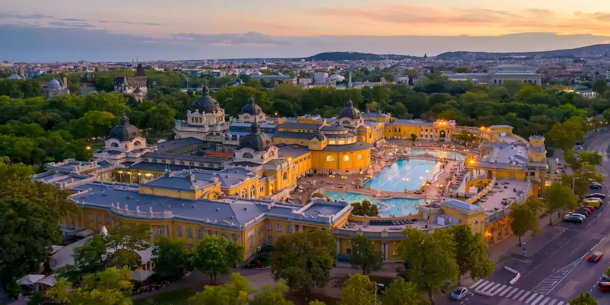 Aerial view of Szechenyi Baths