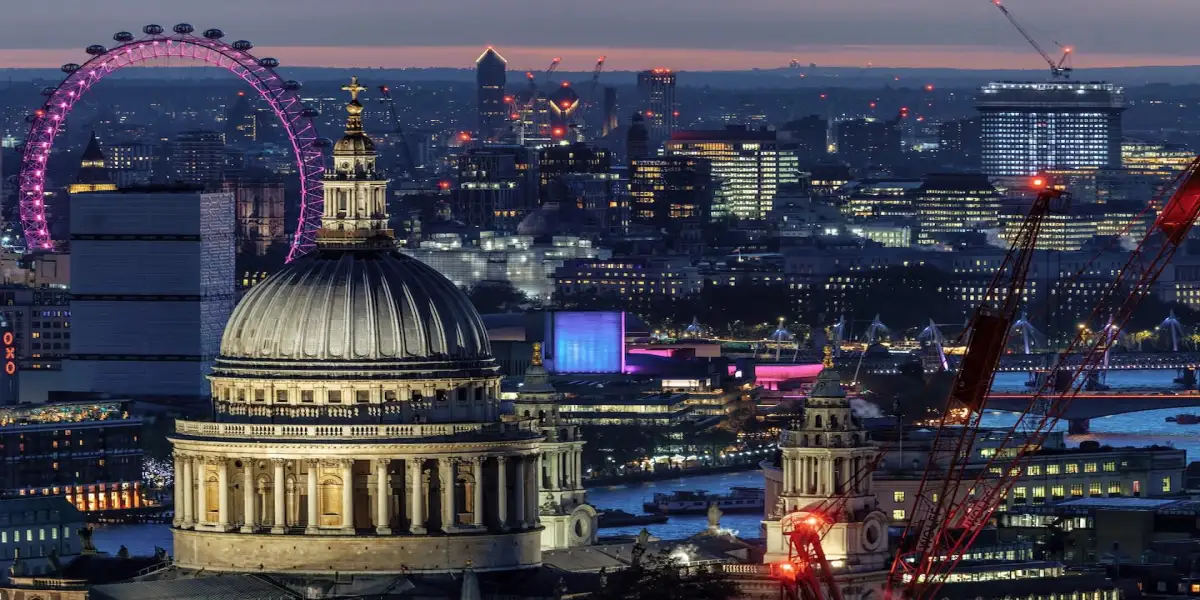 London at night st pauls and south bank