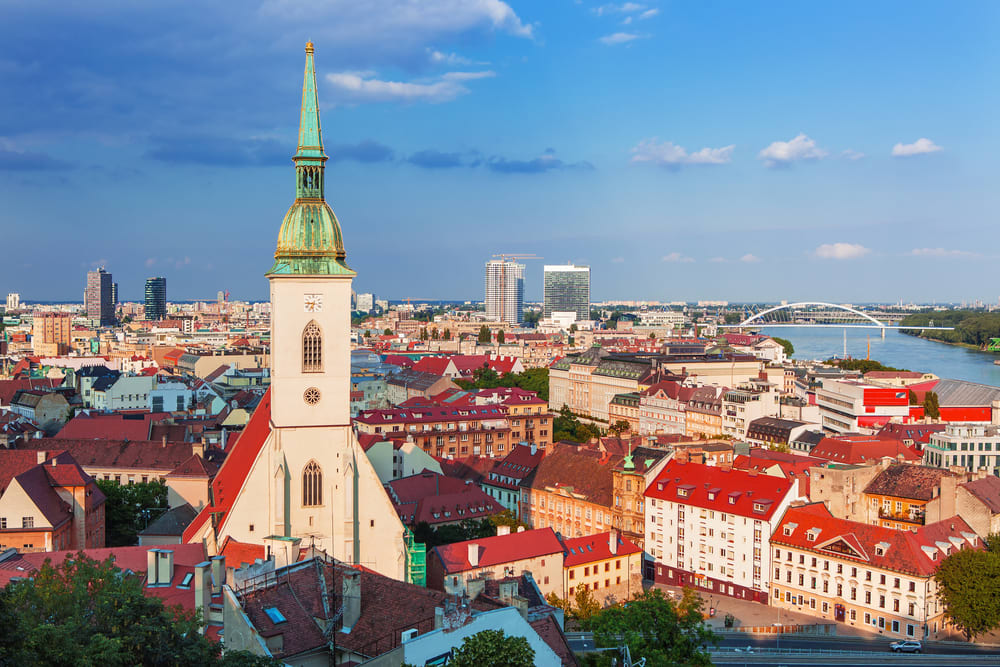 A Wiew of Red Rooftops in Bratislava