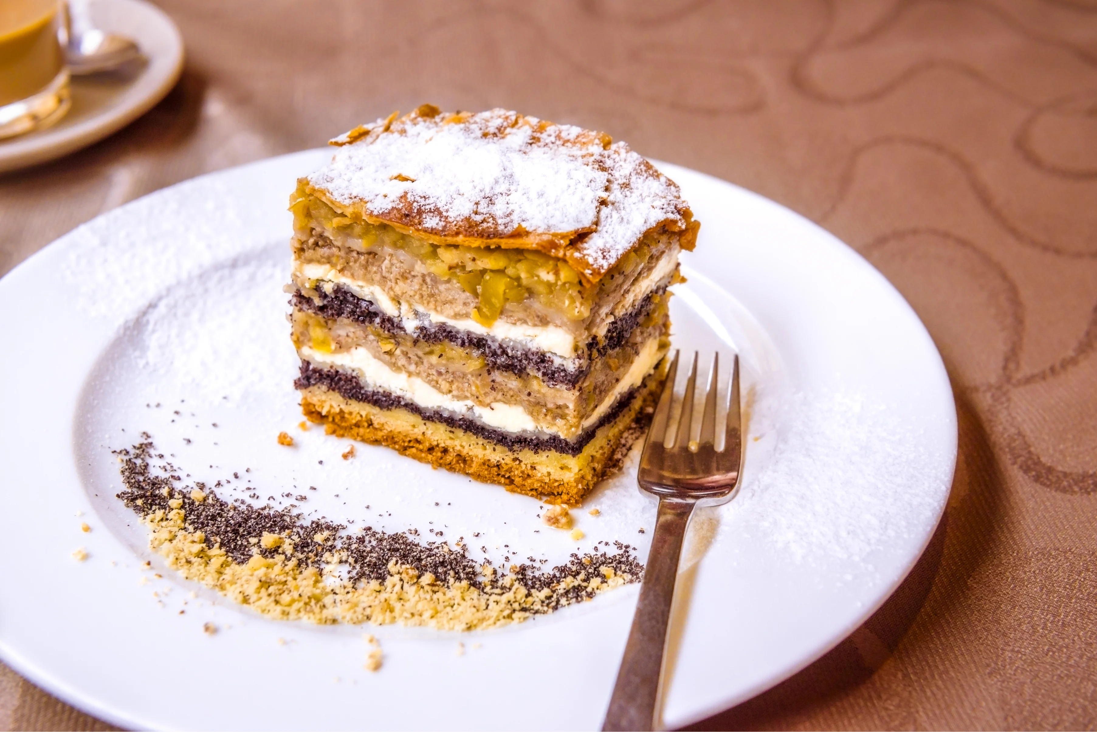 A Piece of Layered Cream Cake 