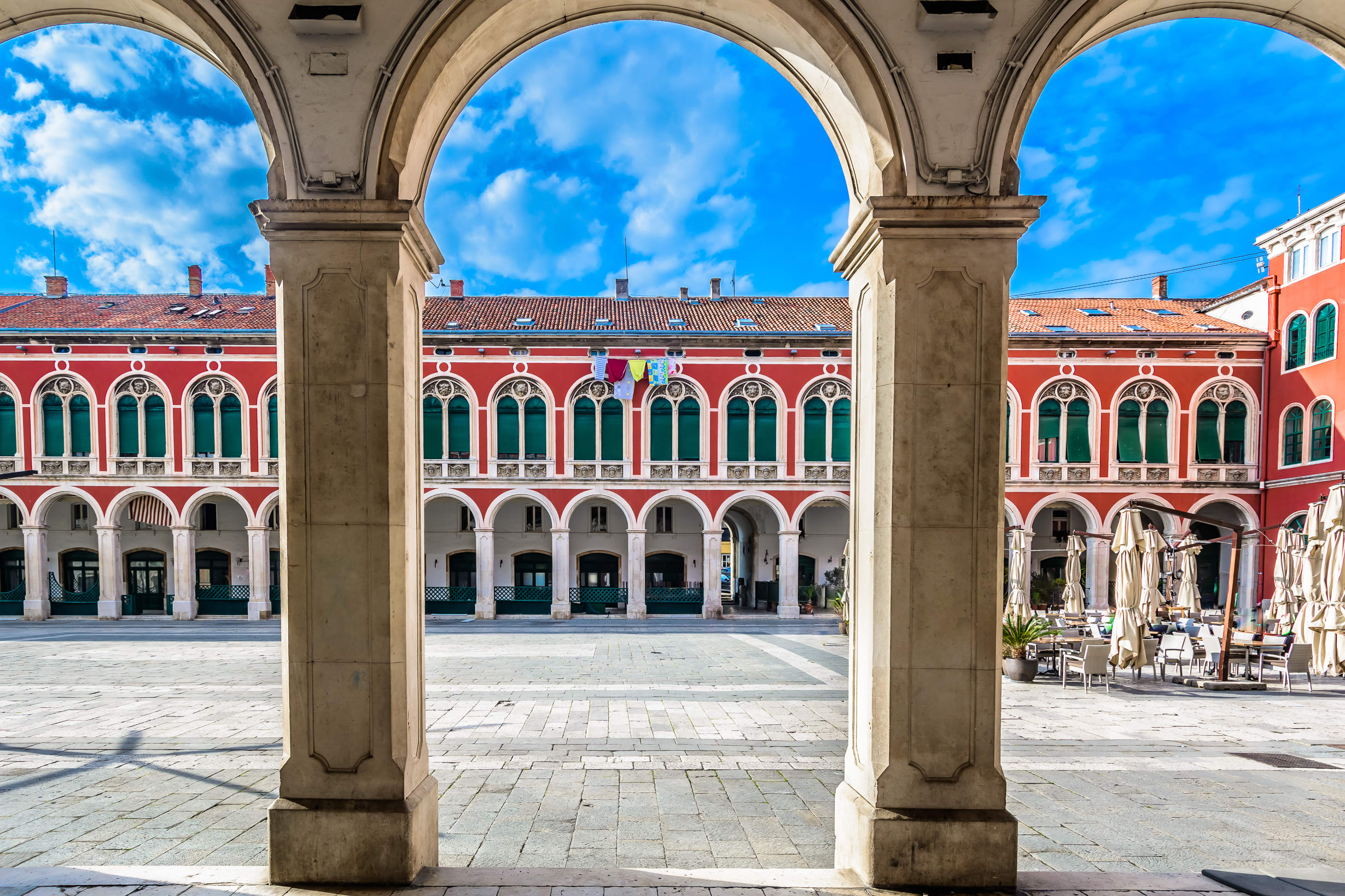 Curved Archways around a Stadium in Split Croatia