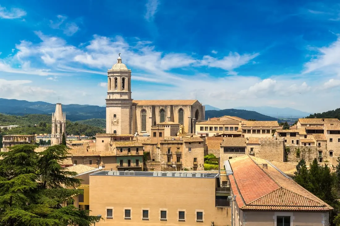 The old cathedral and rooftops of Girona