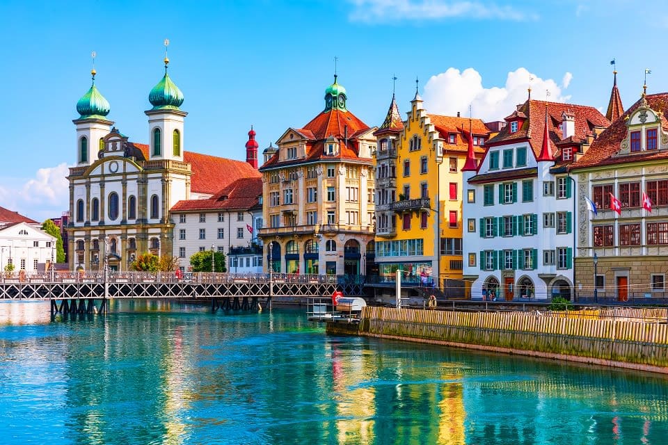 Lucerne along the shores of the lake.