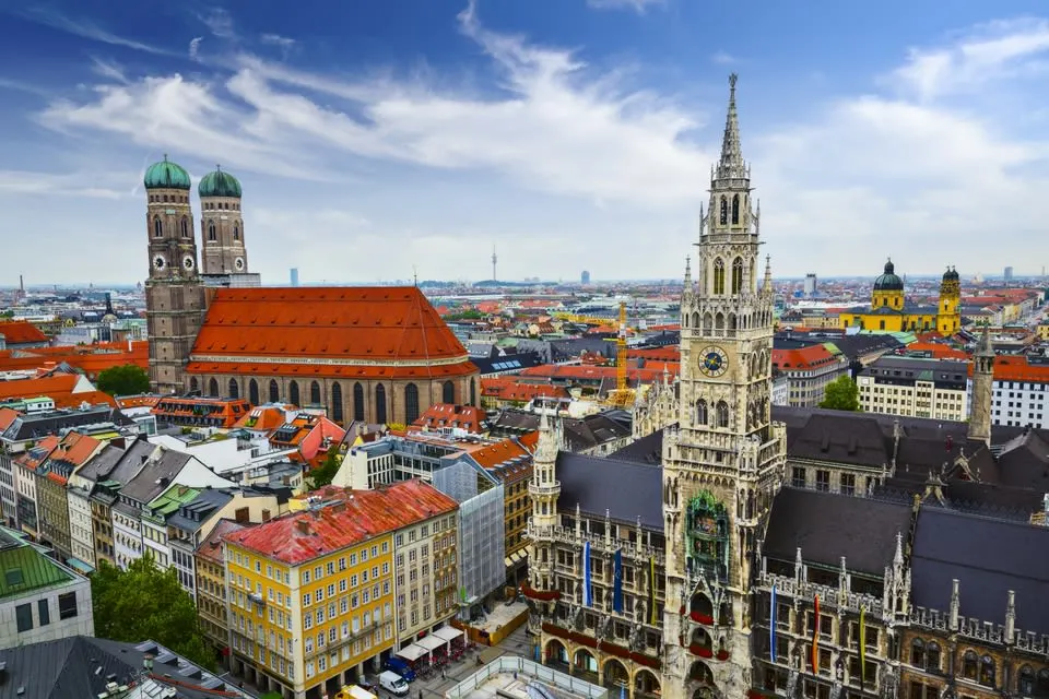 View over Marienplatz and Munich's Altstadt