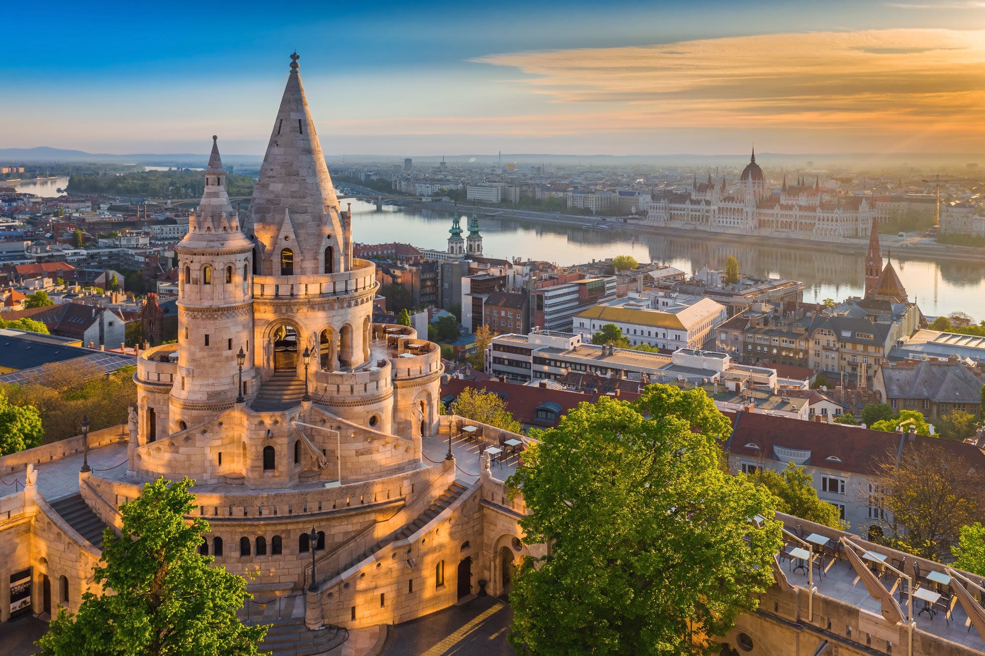 View over Budapest castle Hill