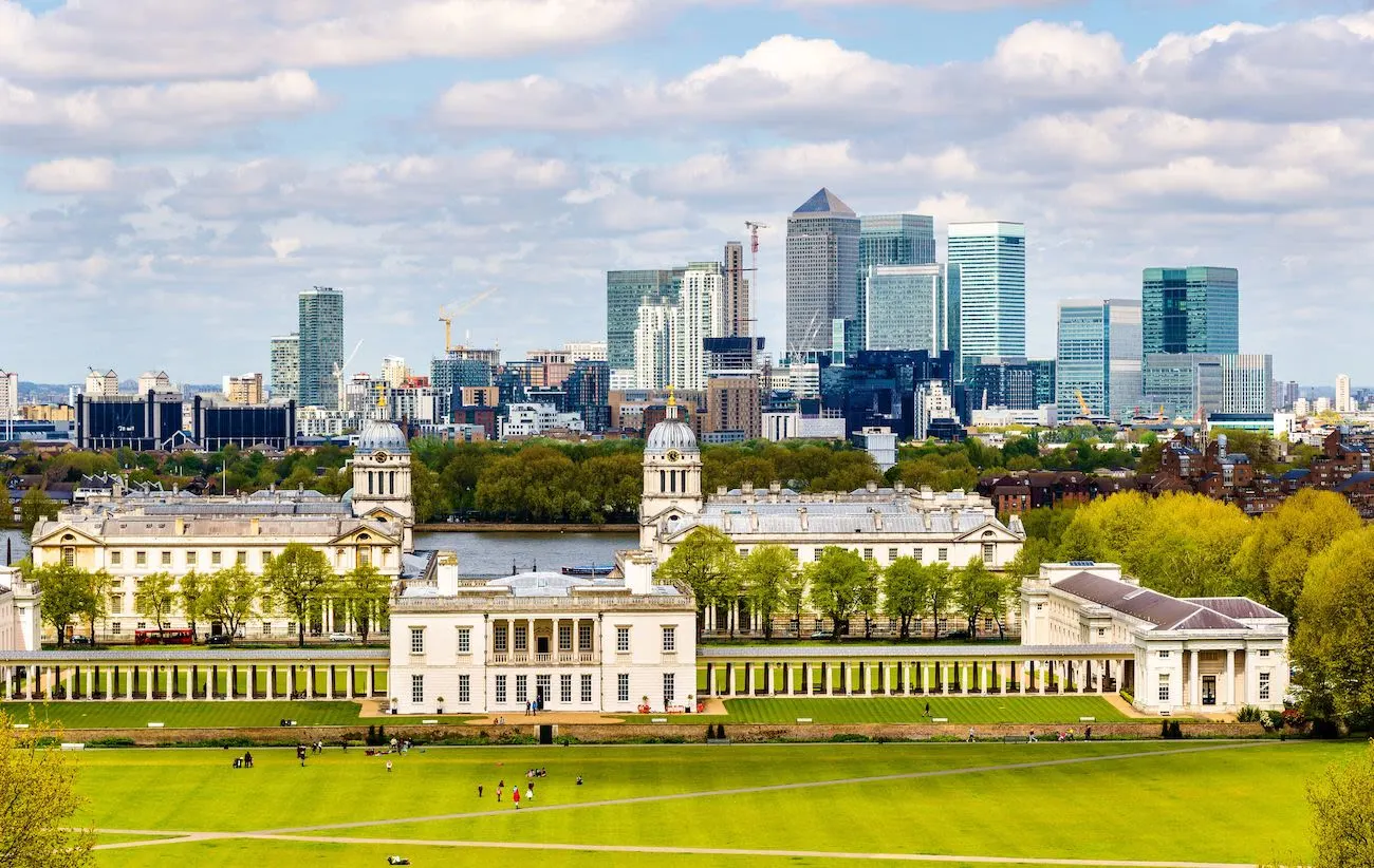 View from Greenwich park London