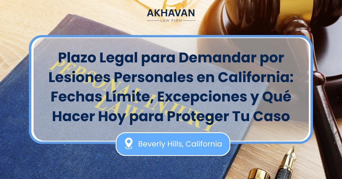 Plazo legal para lesiones personales en California