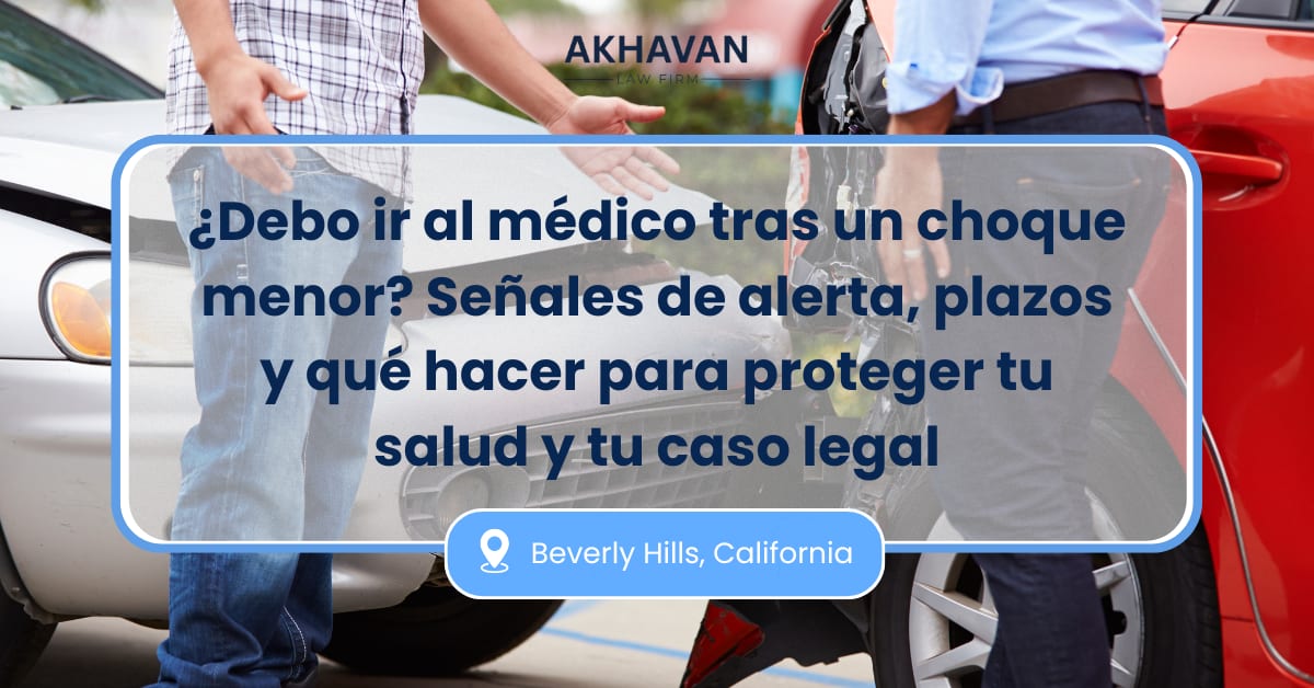 ¿Debo ir al médico tras un choque menor?