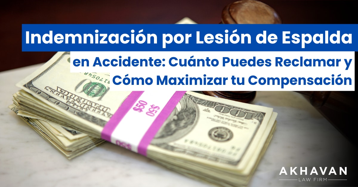 Indemnización por lesión de espalda en accidente