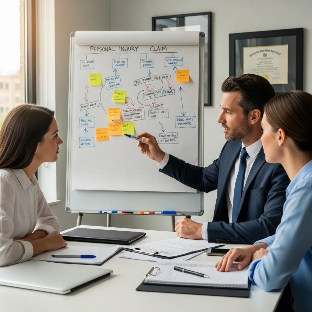 Attorney explaining case management process to client