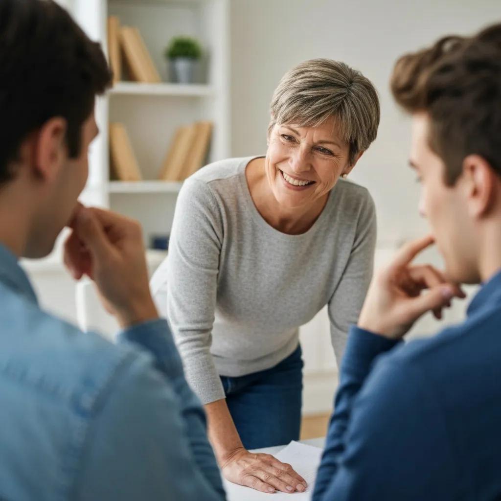 Support group session for survivors in a cozy room, emphasizing connection and understanding