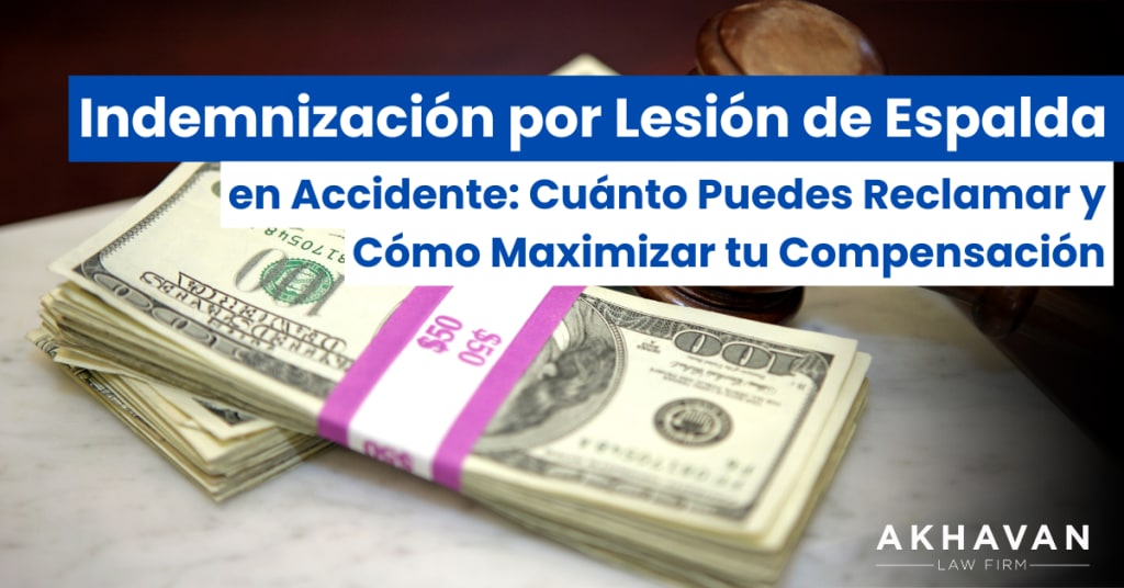 Indemnización por lesión de espalda en accidente
