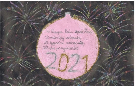 Sukcesy uczniów naszej szkoły w Gminnym konkursie plastycznym pt. „ Moja noworoczna kartka i życzenia na Nowy 2021 Rok „