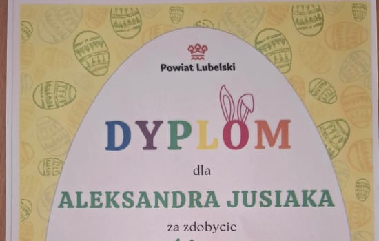 Wspaniały sukces Aleksandra z 1a! Wielkanocna praca nagrodzona przez Starostę