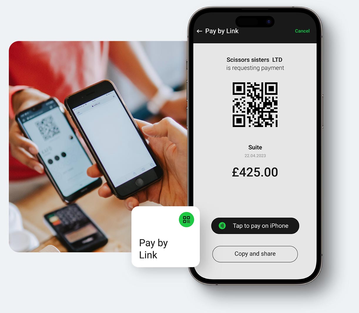 Get paid with QR codes, links, and invoices
