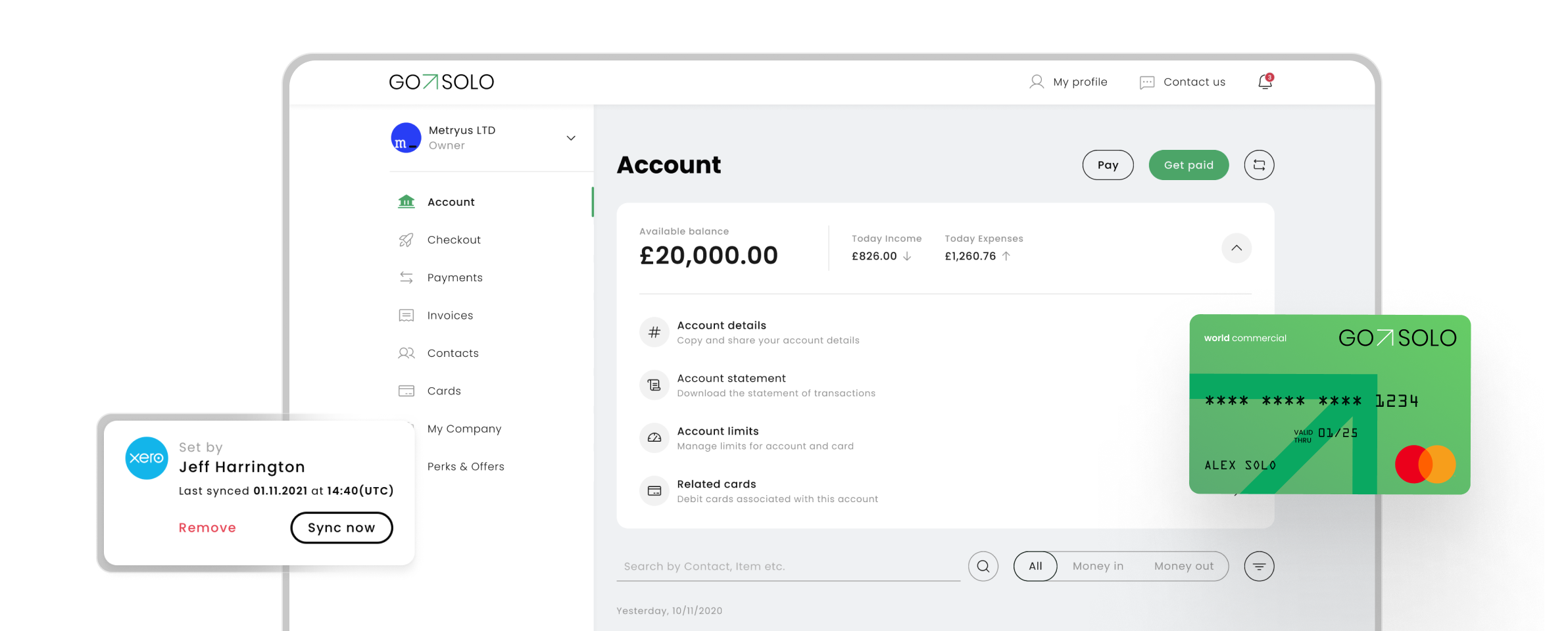 Here’s what our online business account offers you <span class="green-text">from the get-go</span>