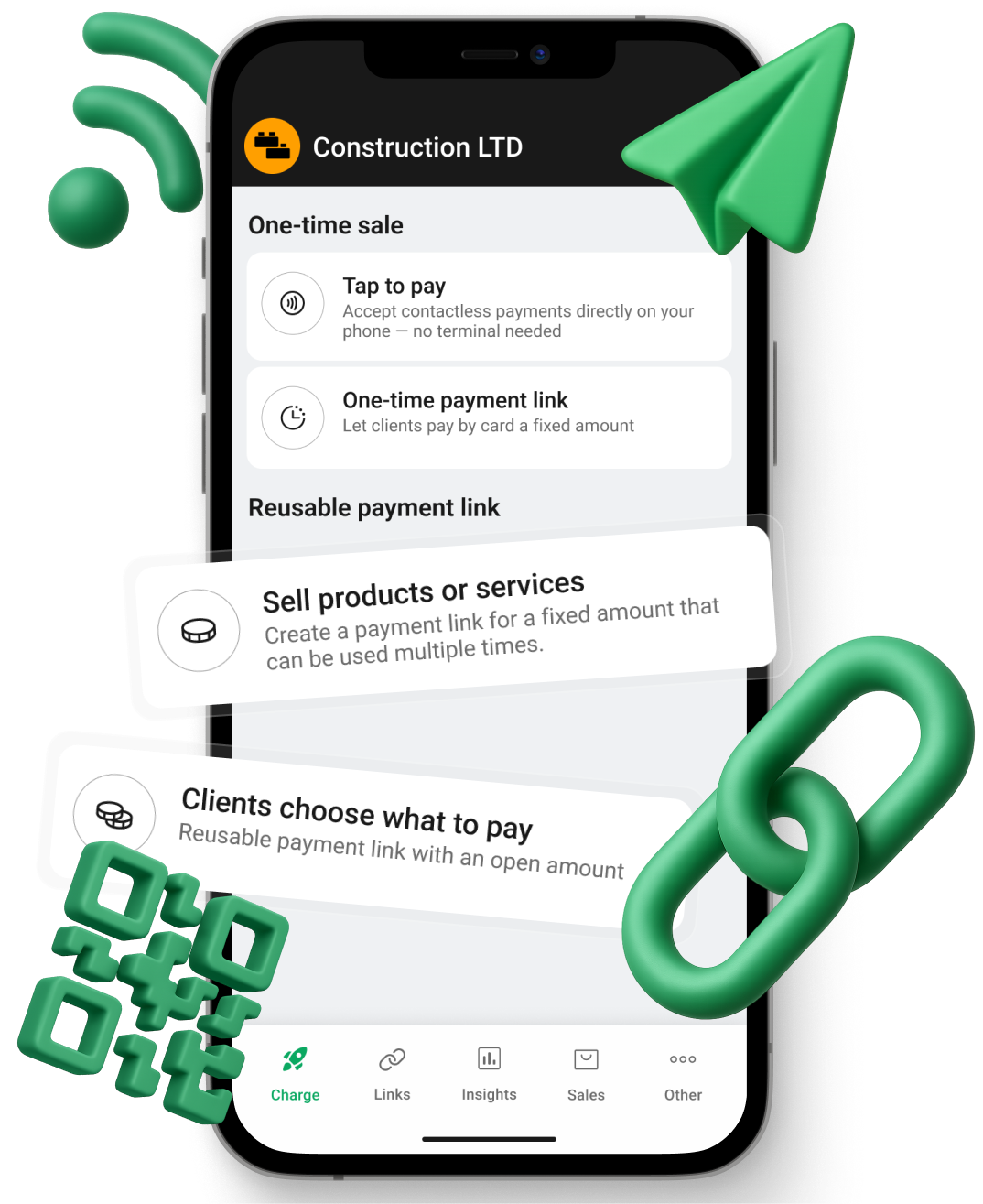 Create payment links in minutes. Get paid worldwide.