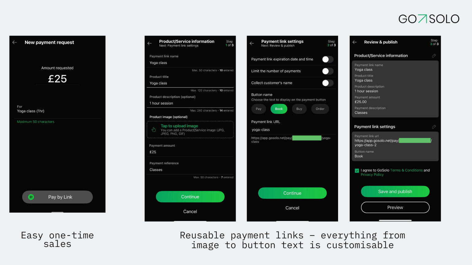 Business payment links GoSolo