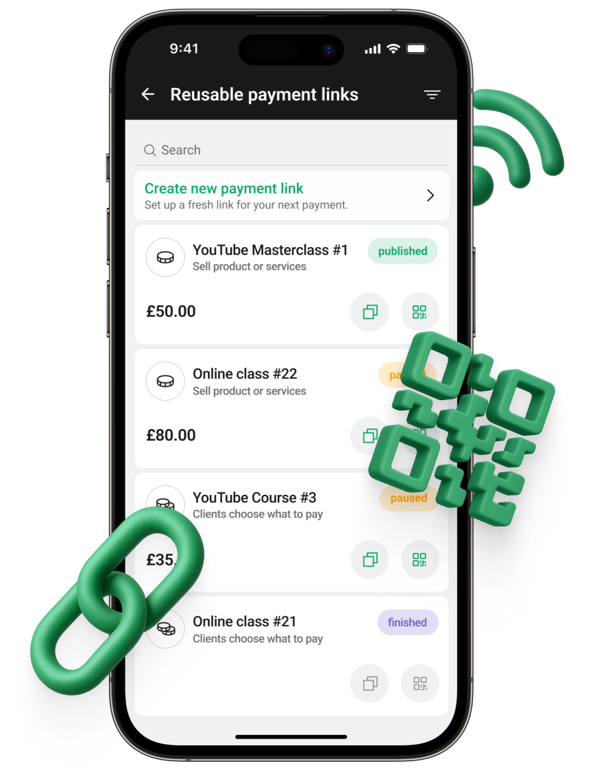 Accept payments anytime, anywhere
