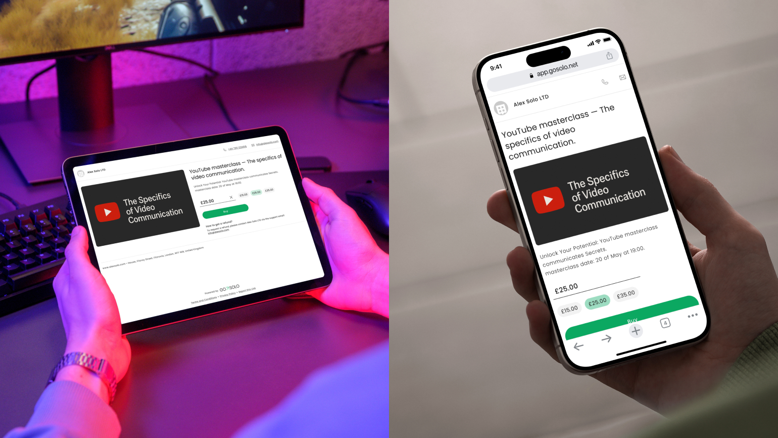 Video on GoSolo payment links