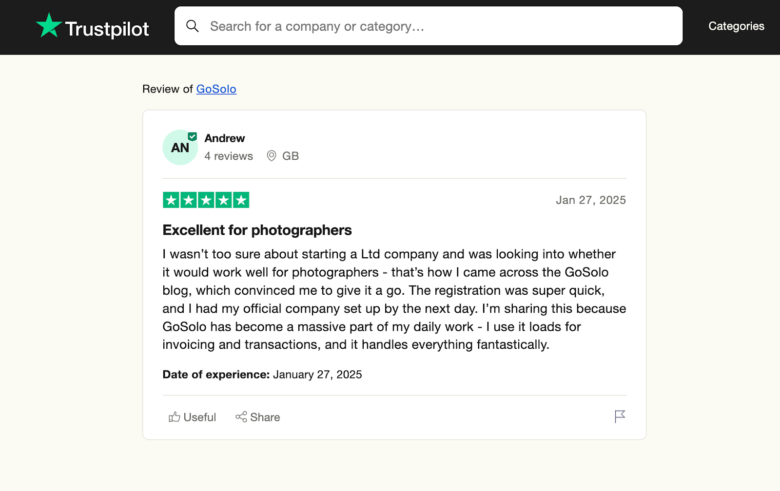 GoSolo review by photographer
