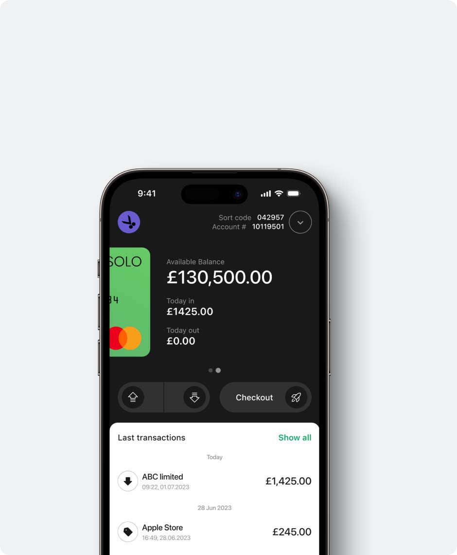 Apply for a fully functional GBP business account in minutes