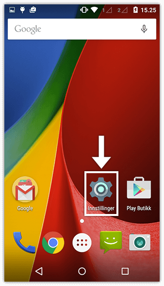 Enhetsinnstillinger på Android